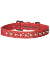 Mirage Pet Products Sprinkles Dog collar with Pearl and Red crystals Size 16 Red