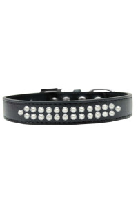Mirage Pet Products Two Row Pearl Black Dog collar Size 18