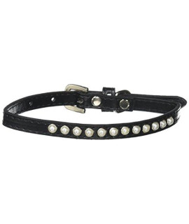 Mirage Pet Products Pearl Puppy Dog collar Size 14 Black