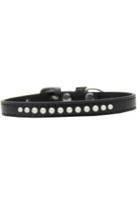Mirage Pet Products Pearl Puppy Dog collar Size 16 Black