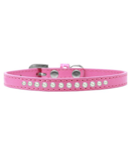 Mirage Pet Products Pearl Puppy Dog collar Size 10 Bright Pink