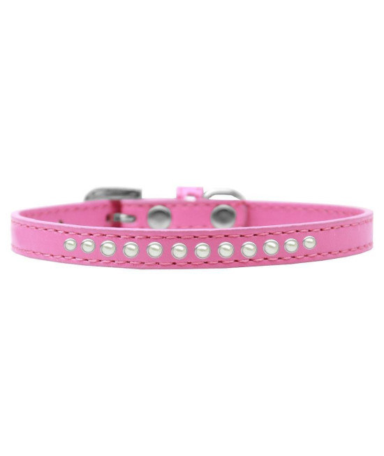 Mirage Pet Products Pearl Puppy Dog collar Size 14 Bright Pink