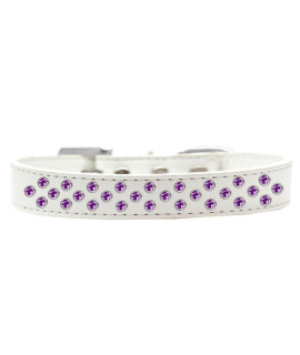 Mirage Pet Products Sprinkles Dog collar with Purple crystals Size 12 White