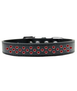 Mirage Pet Products Sprinkles Dog collar with Red crystals Size 12 Black