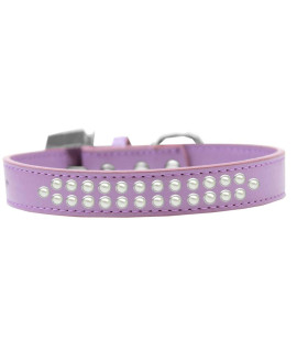 Mirage Pet Products Two Row Pearl Lavender Dog collar Size 12