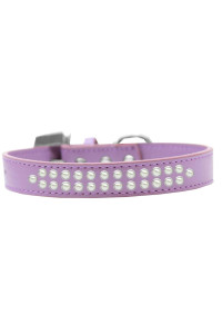 Mirage Pet Products Two Row Pearl Lavender Dog collar Size 14