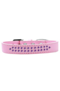 Mirage Pet Products Two Row Purple crystal Light Pink Dog collar Size 20