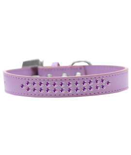 Mirage Pet Products Two Row Purple crystal Lavender Dog collar Size 14
