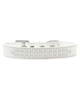 Mirage Pet Products Two Row Pearl White Dog collar Size 12