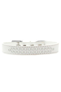 Mirage Pet Products Two Row Pearl White Dog collar Size 16
