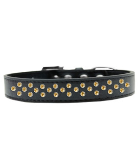 Mirage Pet Products Sprinkles Dog collar with Yellow crystals Size 12 Black