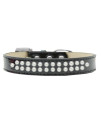 Mirage Pet Products Two Row Pearl Ice cream Dog collar Size 12 Black