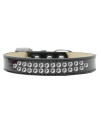 Mirage Pet Products Two Row clear crystal Black Ice cream Dog collar Size 12