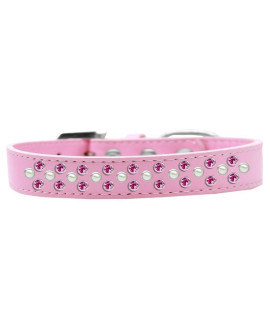 Mirage Pet Products Sprinkles Dog collar with Pearl and Bright Pink crystals Size 16 Light Pink