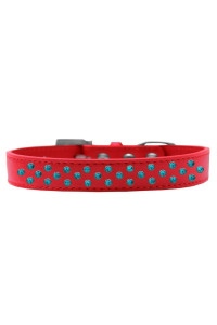 Mirage Pet Products Sprinkles Dog collar Southwest with Turquoise Pearls Size 12 Red