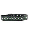 Mirage Pet Products Sprinkles Dog collar with Pearl and Emerald green crystals Size 16 Black