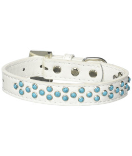 Mirage Pet Products Sprinkles Dog collar Southwest with Turquoise Pearls Size 14 White