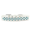 Mirage Pet Products Sprinkles Dog collar Southwest with Turquoise Pearls Size 16 White