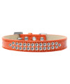 Mirage Pet Products Two Row clear crystal Orange Ice cream Dog collar Size 14