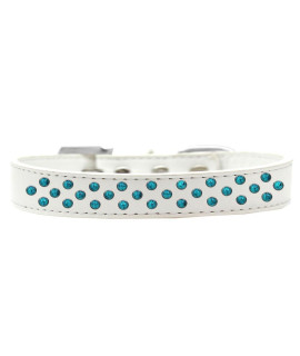 Mirage Pet Products Sprinkles Dog collar Southwest with Turquoise Pearls Size 18 White
