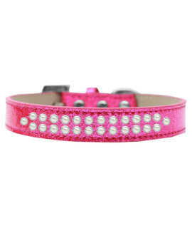 Mirage Pet Products Two Row Pearl Ice cream Dog collar Size 12 Pink