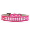 Mirage Pet Products Two Row Pearl Ice cream Dog collar Size 18 Pink
