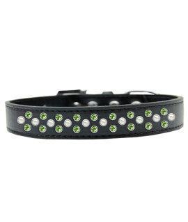Mirage Pet Products Sprinkles Dog collar with Pearl and Lime green crystals Size 18 Black
