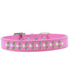 Mirage Pet Products Sprinkles Dog collar with Pearl and Lime green crystals Size 14 Bright Pink