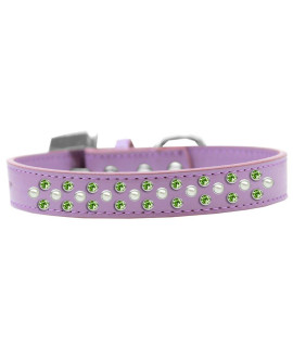 Mirage Pet Products Sprinkles Dog collar with Pearl and Lime green crystals Size 20 Bright Pink