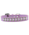 Mirage Pet Products Sprinkles Dog collar with Pearl and Lime green crystals Size 12 Lavender
