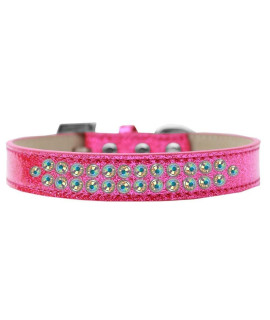 Mirage Pet Products Two Row AB crystal Pink Ice cream Dog collar Size 12