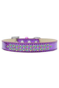 Mirage Pet Products Two Row AB crystal Purple Ice cream Dog collar Size 12
