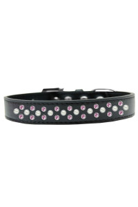 Mirage Pet Products Sprinkles Dog collar with Pearl and Light Pink crystals Size 20 Aqua