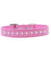 Mirage Pet Products Sprinkles Dog collar with Pearl and Light Pink crystals Size 12 Bright Pink
