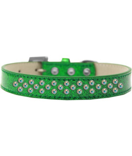 Mirage Pet Products Sprinkles Ice cream Dog collar with AB crystals Size 12 Emerald green