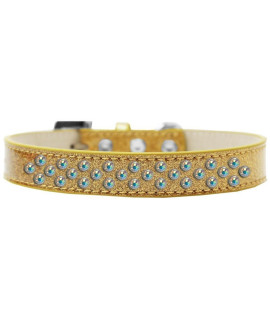 Mirage Pet Products Sprinkles Ice cream Dog collar with AB crystals Size 12 gold