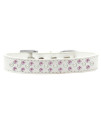 Mirage Pet Products Sprinkles Dog collar with Pearl and Light Pink crystals Size 12 White