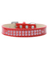 Mirage Pet Products Two Row Light Pink crystal Ice cream Dog collar Size 20 Red
