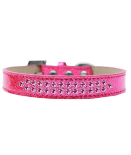 Mirage Pet Products Two Row Bright crystal Ice cream Dog collar Size 12 Pink