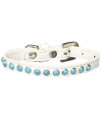 Mirage Pet Products Southwest Turquoise Pearl White Puppy Dog collar Size 10