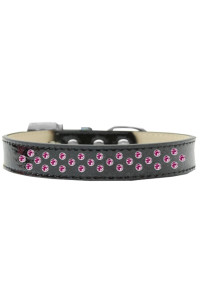 Mirage Pet Products Sprinkles Ice cream Dog collar with Bright Pink crystals Size 12 Black