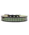 Mirage Pet Products Two Row Lime green crystal Ice cream Dog collar Size 12 Black