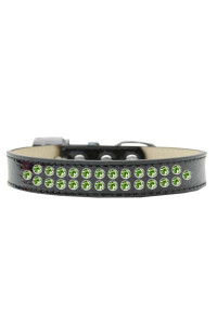 Mirage Pet Products Two Row Lime green crystal Ice cream Dog collar Size 16 Black