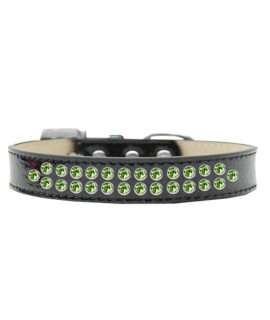 Mirage Pet Products Two Row Lime green crystal Ice cream Dog collar Size 20 Black