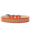 Mirage Pet Products Two Row Lime green crystal Ice cream Dog collar Size 18 Orange