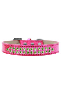 Mirage Pet Products Two Row Lime green crystal Ice cream Dog collar Size 14 Pink