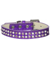 Mirage Pet Products Two Row Lime green crystal Ice cream Dog collar Size 12 Purple
