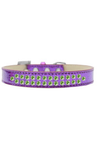 Mirage Pet Products Two Row Lime green crystal Ice cream Dog collar Size 14 Purple