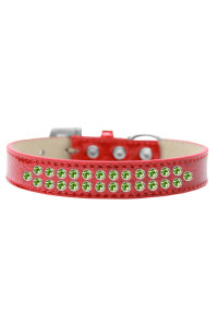 Mirage Pet Products Two Row Lime green crystal Ice cream Dog collar Size 14 Red