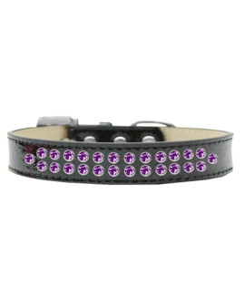 Mirage Pet Products Two Row Purple crystal Ice cream Dog collar Size 14 Black